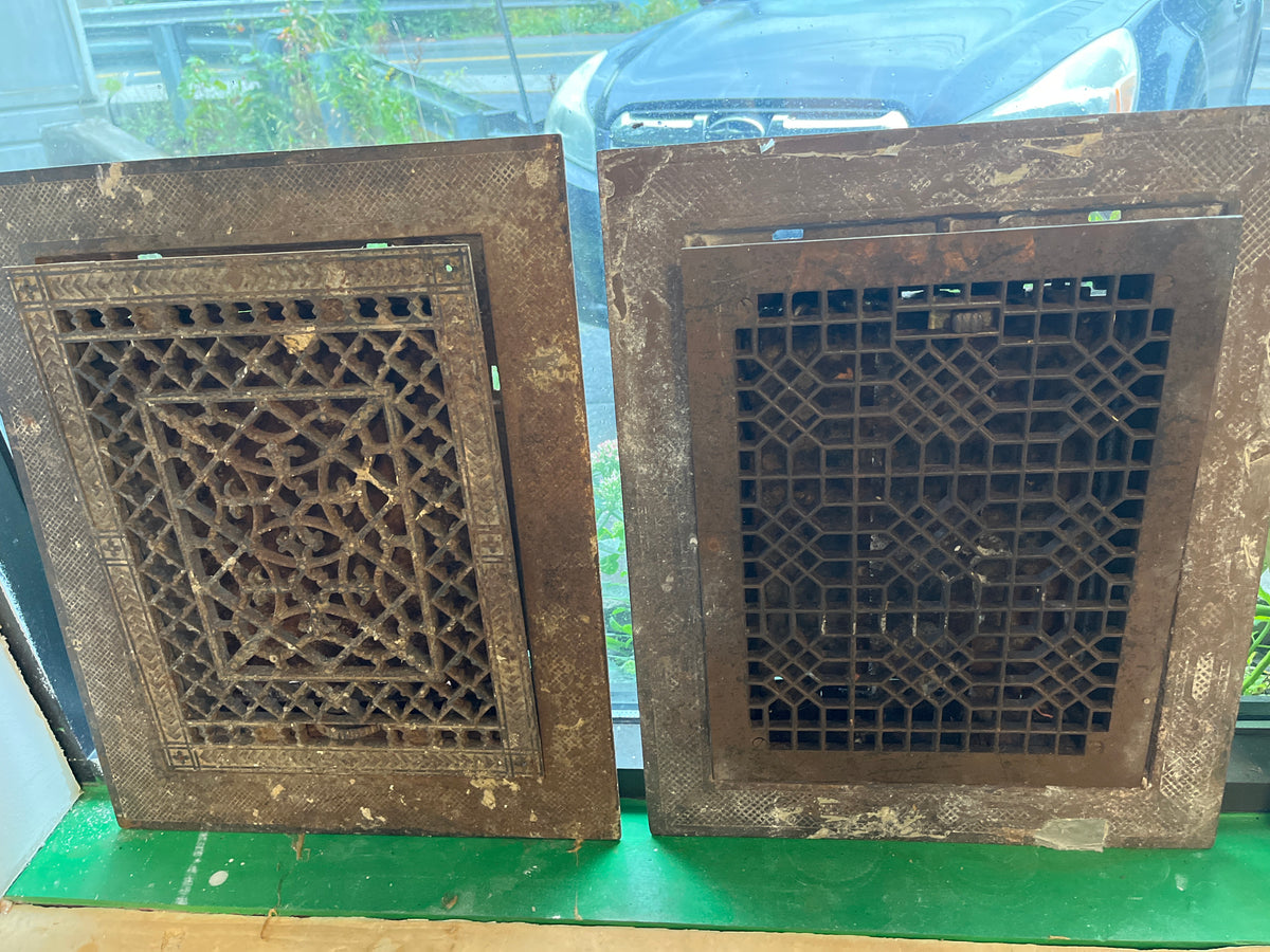 Cast iron floor grate register
