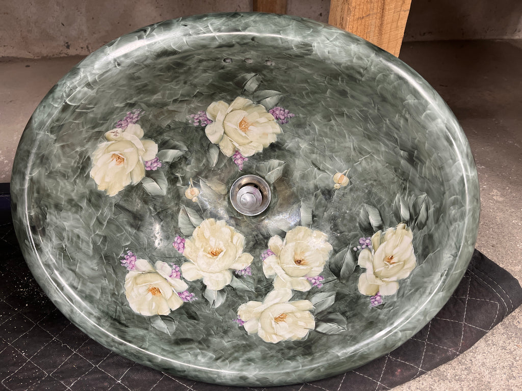 Painted flower Sink