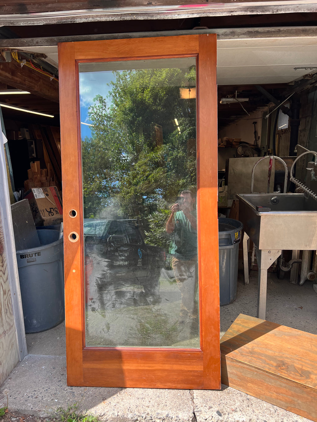 36x80 Full Glass Wood Entry Door