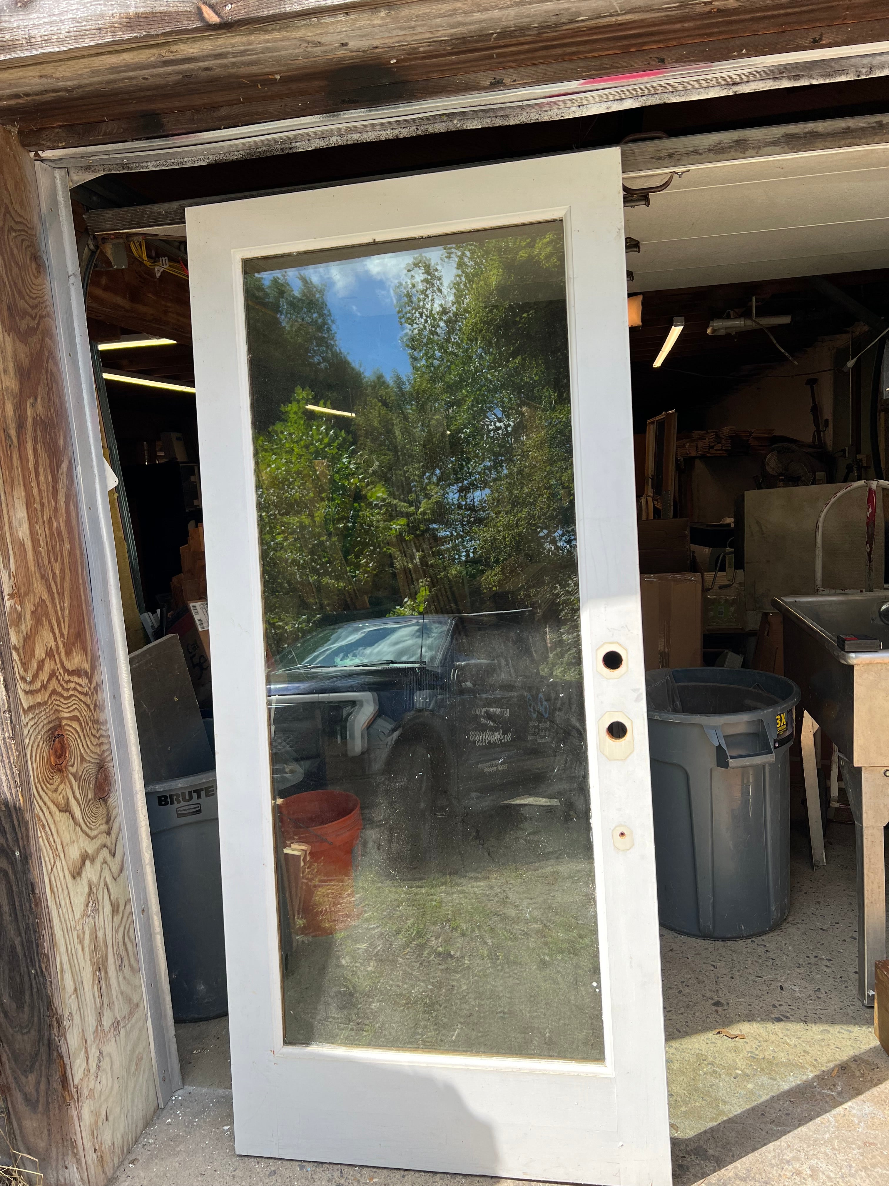 36x80 Full Glass Wood Entry Door