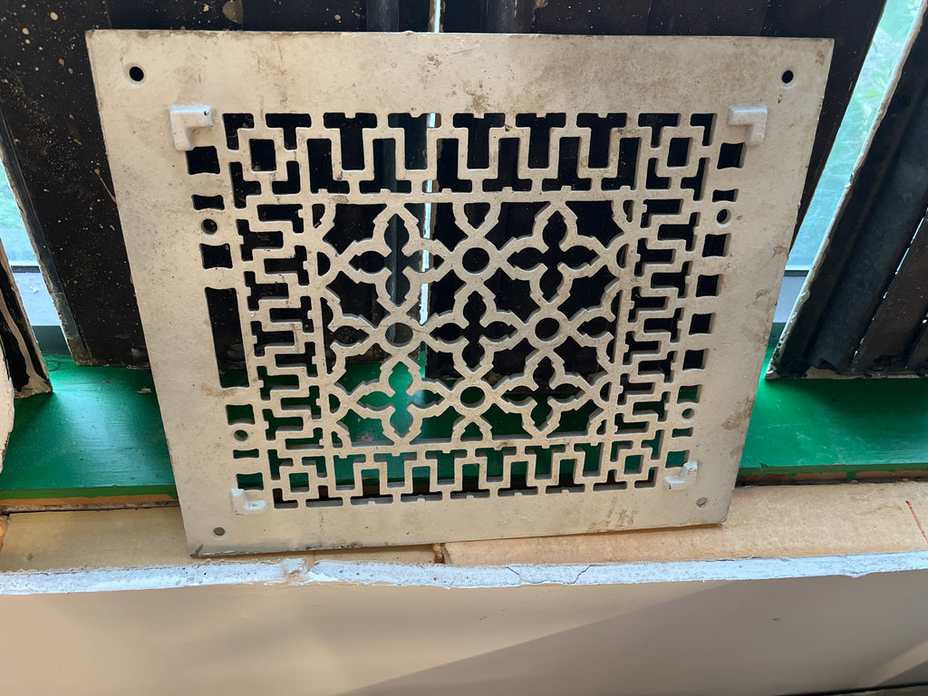 Cast iron floor grate register