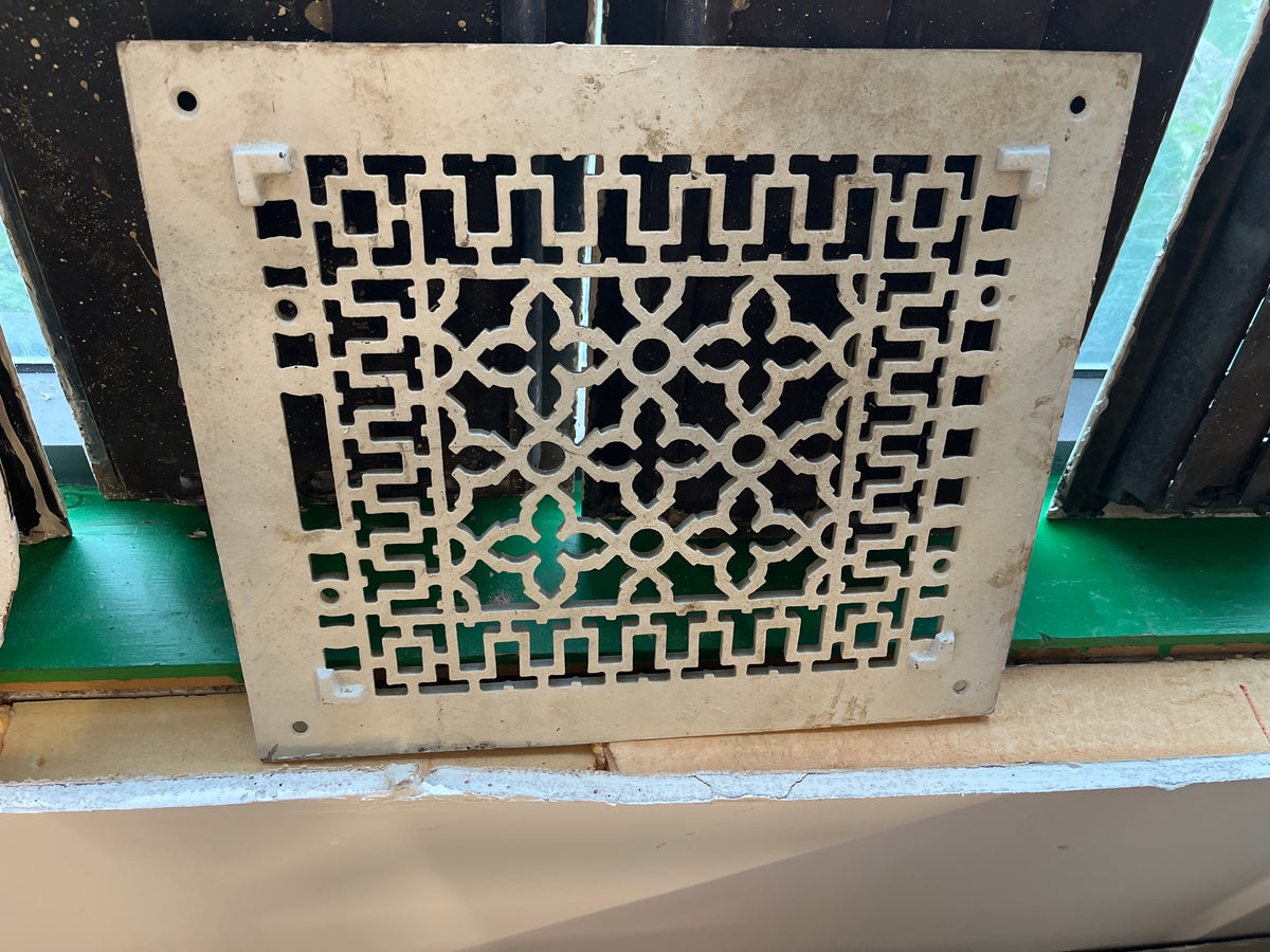 Cast iron floor grate register