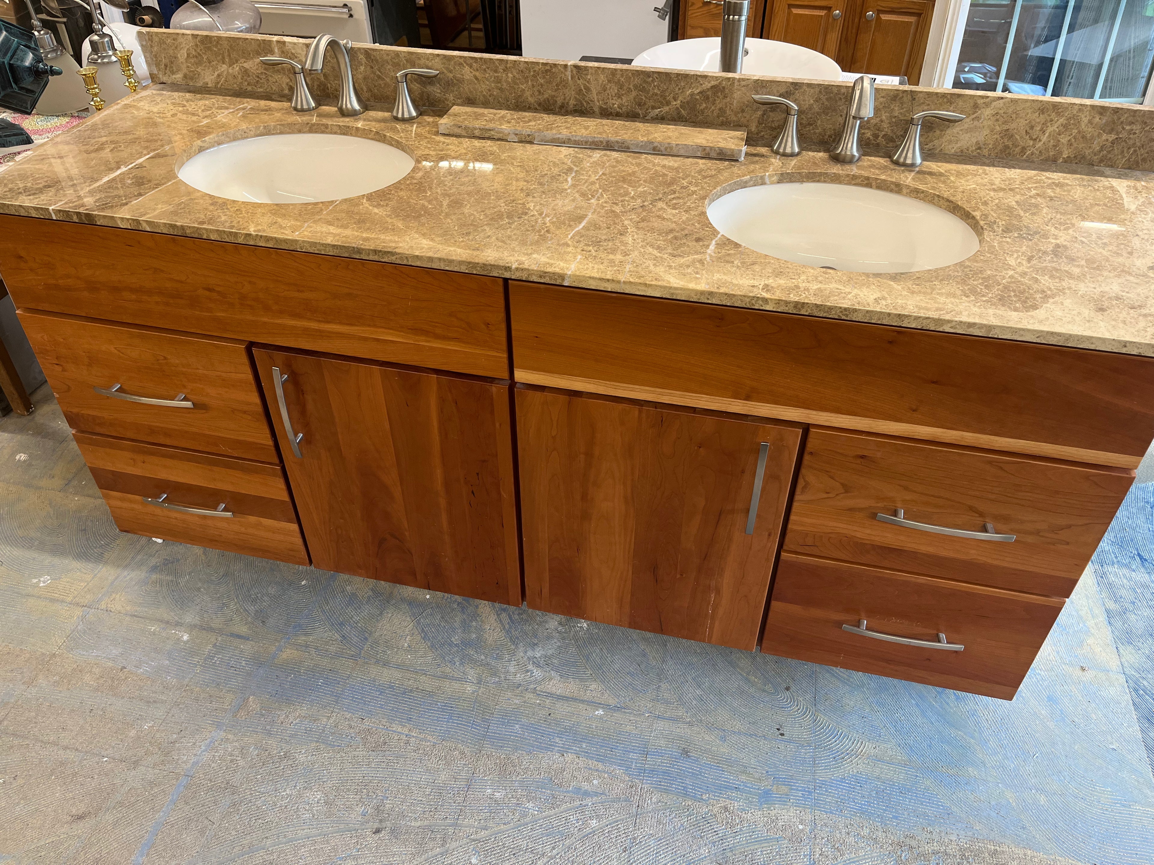 Double Vanity with Stone Top