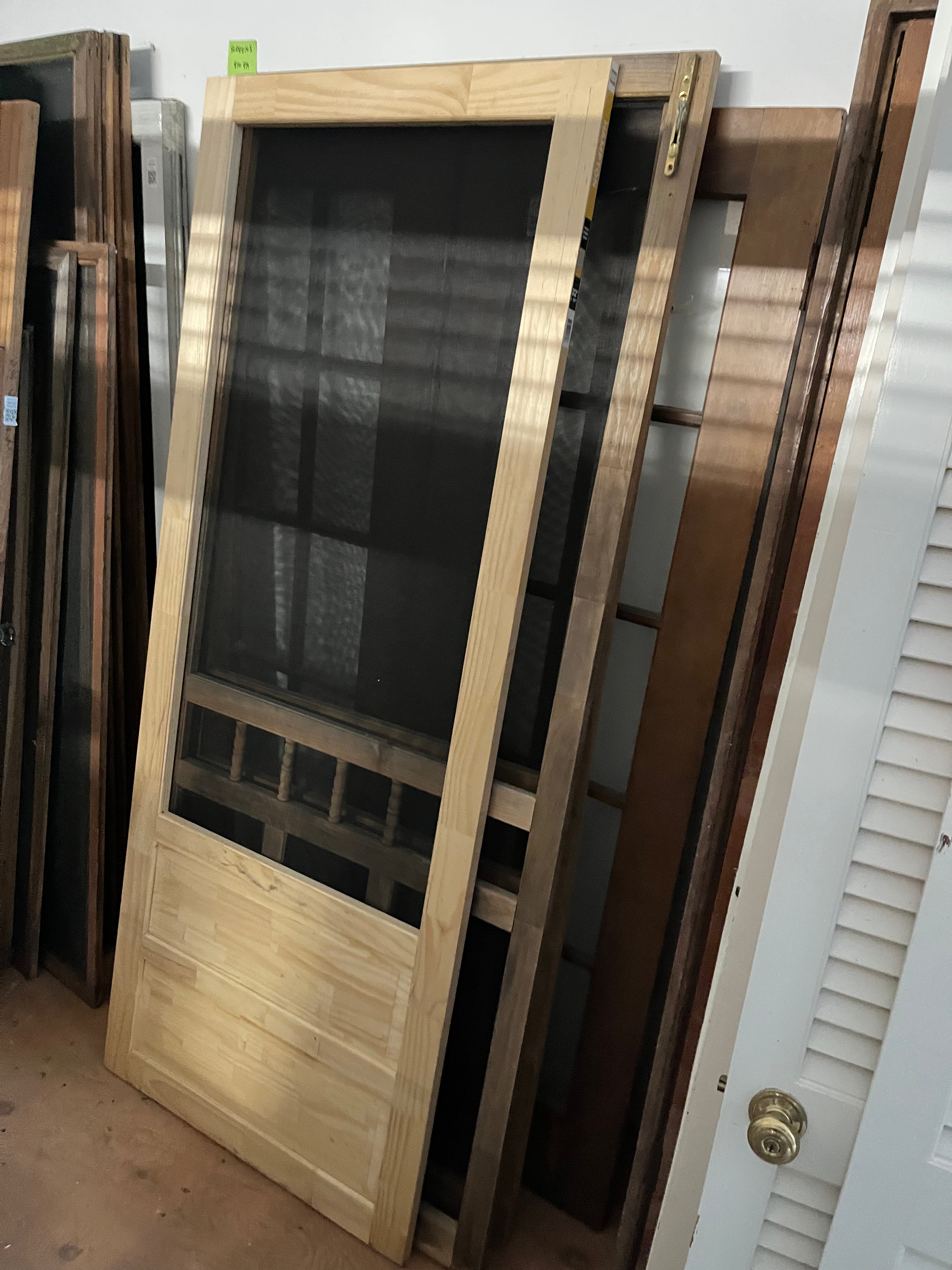 32” wood screen door
