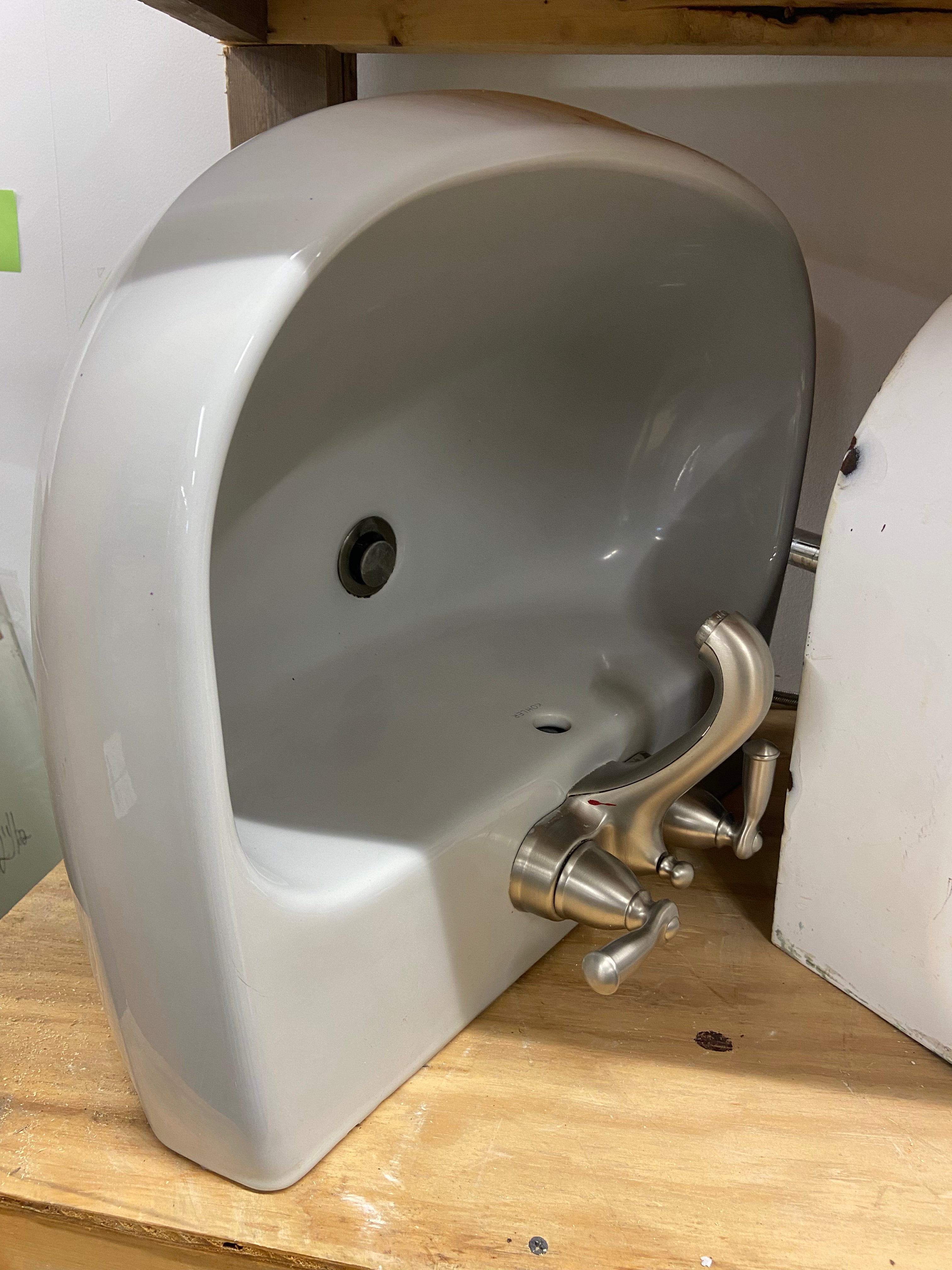 Gray Pedestal Sink